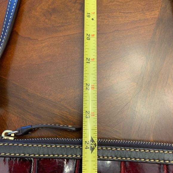 Dooney & Bourke Burgundy and Black Leather Croc Embossed Bag with storage bag. - Picture 13 of 13